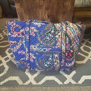 Quilted Paisley Vera Bradley Tote Bag in Blue - Women's Shoulder Bag
